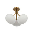 Load image into Gallery viewer, Farmhouze Light - Modern 3 - Light Opal Glass Globe Semi Flush Mount Light - Ceiling Light - Nickel -