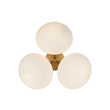 Load image into Gallery viewer, Farmhouze Light - Modern 3 - Light Opal Glass Globe Semi Flush Mount Light - Ceiling Light - Nickel -