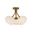 Load image into Gallery viewer, Farmhouze Light - Modern 3 - Light Opal Glass Globe Semi Flush Mount Light - Ceiling Light - Nickel -