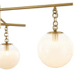 Load image into Gallery viewer, Farmhouze Light - Modern 3 - Light White Glass Globe Brass Tiered Sputnik Chandelier - Chandelier - Brass -