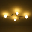 Load image into Gallery viewer, Farmhouze Light - Modern 4 - Light Milky Glass Globe Linear Sputnik Ceiling Light - Ceiling Light - Brass -