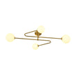 Load image into Gallery viewer, Farmhouze Light - Modern 4 - Light Milky Glass Globe Linear Sputnik Ceiling Light - Ceiling Light - Brass -