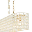 Load image into Gallery viewer, Farmhouze Light - Modern 5 - Light Crystal Accented Oblong Cage Kitchen Island Pendant - Chandelier - Brass -