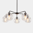Load image into Gallery viewer, Farmhouze Light - Modern 5 - Light Glass Globe Bubble Round Sputnik Chandelier - Chandelier - Blue + Brass -