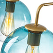Load image into Gallery viewer, Farmhouze Light - Modern 5 - Light Glass Globe Bubble Round Sputnik Chandelier - Chandelier - Blue + Brass -