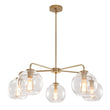 Load image into Gallery viewer, Farmhouze Light - Modern 5 - Light Glass Globe Bubble Round Sputnik Chandelier - Chandelier - Clear + Black -
