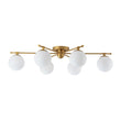 Load image into Gallery viewer, Farmhouze Light - Modern 6 - Light White Glass Globe Sputnik Semi Flush Mount - Ceiling Light - Brass -