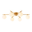 Load image into Gallery viewer, Farmhouze Light - Modern 6 - Light White Glass Globe Sputnik Semi Flush Mount - Ceiling Light - Brass -