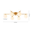 Load image into Gallery viewer, Farmhouze Light - Modern 6 - Light White Glass Globe Sputnik Semi Flush Mount - Ceiling Light - Brass -
