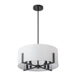 Load image into Gallery viewer, Farmhouze Light - Modern 8 - Light White Fabric Drum Pendant Semi Flush Chandelier - Chandelier - Black -