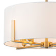Load image into Gallery viewer, Farmhouze Light - Modern 8 - Light White Fabric Drum Pendant Semi Flush Chandelier - Chandelier - Black -