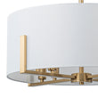 Load image into Gallery viewer, Farmhouze Light - Modern 8 - Light White Fabric Drum Pendant Semi Flush Chandelier - Chandelier - Black -