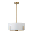Load image into Gallery viewer, Farmhouze Light - Modern 8 - Light White Fabric Drum Pendant Semi Flush Chandelier - Chandelier - Black -