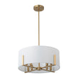 Load image into Gallery viewer, Farmhouze Light - Modern 8 - Light White Fabric Drum Pendant Semi Flush Chandelier - Chandelier - Black -