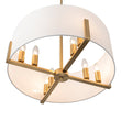 Load image into Gallery viewer, Farmhouze Light - Modern 8 - Light White Fabric Drum Pendant Semi Flush Chandelier - Chandelier - Black -