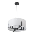Load image into Gallery viewer, Farmhouze Light - Modern 8 - Light White Fabric Drum Pendant Semi Flush Chandelier - Chandelier - Black -