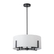 Load image into Gallery viewer, Farmhouze Light - Modern 8 - Light White Fabric Drum Pendant Semi Flush Chandelier - Chandelier - Black -