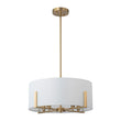 Load image into Gallery viewer, Farmhouze Light - Modern 8 - Light White Fabric Drum Pendant Semi Flush Chandelier - Chandelier - Black -