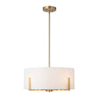 Load image into Gallery viewer, Farmhouze Light - Modern 8 - Light White Fabric Drum Pendant Semi Flush Chandelier - Chandelier - Black -