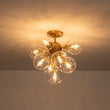 Load image into Gallery viewer, Farmhouze Light - Modern 9 - Light Cluster Glass Globe Bubble Ceiling Light - Ceiling Light - Brass -