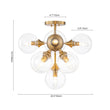 Load image into Gallery viewer, Farmhouze Light - Modern 9 - Light Cluster Glass Globe Bubble Ceiling Light - Ceiling Light - Brass -