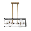 Load image into Gallery viewer, Farmhouze Light - Modern Black Brass Clear Glass Bubble Rectangle Island Chandelier - Chandelier - Black + Brass -