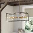 Load image into Gallery viewer, Farmhouze Light - Modern Black Brass Clear Glass Bubble Rectangle Island Chandelier - Chandelier - Black + Brass -