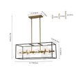 Load image into Gallery viewer, Farmhouze Light - Modern Black Brass Clear Glass Bubble Rectangle Island Chandelier - Chandelier - Black + Brass -