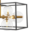 Load image into Gallery viewer, Farmhouze Light - Modern Black Brass Clear Glass Bubble Rectangle Island Chandelier - Chandelier - Black + Brass -