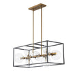 Load image into Gallery viewer, Farmhouze Light - Modern Black Brass Clear Glass Bubble Rectangle Island Chandelier - Chandelier - Black + Brass -