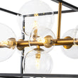 Load image into Gallery viewer, Farmhouze Light - Modern Black Brass Clear Glass Bubble Rectangle Island Chandelier - Chandelier - Black + Brass -