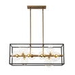 Load image into Gallery viewer, Farmhouze Light - Modern Black Brass Clear Glass Bubble Rectangle Island Chandelier - Chandelier - Black + Brass -