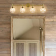 Load image into Gallery viewer, Farmhouze Light - Modern Brass 4 - Light Glass Globe Bathroom Vanity Light - Chandelier - Clear -