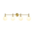 Load image into Gallery viewer, Farmhouze Light - Modern Brass 4 - Light Glass Globe Bathroom Vanity Light - Chandelier - Opal -