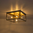 Load image into Gallery viewer, Farmhouze Light - Modern Bubble Brass Black Square Cage Ceiling Light - Ceiling Light - Black + Brass -