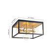 Load image into Gallery viewer, Farmhouze Light - Modern Bubble Brass Black Square Cage Ceiling Light - Ceiling Light - Black + Brass -