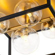 Load image into Gallery viewer, Farmhouze Light - Modern Bubble Brass Black Square Cage Ceiling Light - Ceiling Light - Black + Brass -