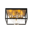 Load image into Gallery viewer, Farmhouze Light - Modern Bubble Brass Black Square Cage Ceiling Light - Ceiling Light - Black + Brass -
