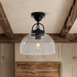 Load image into Gallery viewer, Farmhouze Light - Modern Farmhouse 1 - Light Simple Glass Dome Ceiling Light - Ceiling Light - Black -
