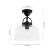 Load image into Gallery viewer, Farmhouze Light - Modern Farmhouse 1 - Light Simple Glass Dome Ceiling Light - Ceiling Light - Brass -