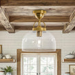 Load image into Gallery viewer, Farmhouze Light - Modern Farmhouse 1 - Light Simple Glass Dome Ceiling Light - Ceiling Light - Brass -