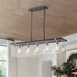 Load image into Gallery viewer, Farmhouze Light - Modern Farmhouse 5 - Light Glass Box Rectangle Island Chandelier - Chandelier - 5 - Light -