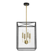 Load image into Gallery viewer, Farmhouze Light - Modern Farmhouse Black Brass Glass Square Lantern Chandelier - Chandelier - 4 - Light -