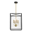 Load image into Gallery viewer, Farmhouze Light - Modern Farmhouse Black Brass Glass Square Lantern Chandelier - Chandelier - 4 - Light -