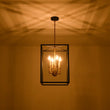 Load image into Gallery viewer, Farmhouze Light - Modern Farmhouse Black Brass Glass Square Lantern Chandelier - Chandelier - 4 - Light -