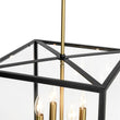 Load image into Gallery viewer, Farmhouze Light - Modern Farmhouse Black Brass Glass Square Lantern Chandelier - Chandelier - 4 - Light -