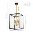 Load image into Gallery viewer, Farmhouze Light - Modern Farmhouse Black Brass Glass Square Lantern Chandelier - Chandelier - 4 - Light -