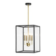 Load image into Gallery viewer, Farmhouze Light - Modern Farmhouse Black Brass Glass Square Lantern Chandelier - Chandelier - 4 - Light -