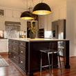 Load image into Gallery viewer, Farmhouze Light - Modern Farmhouse Oversized Dome Pendant - Chandelier - Grey White - 15 in. - M