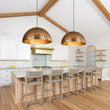 Load image into Gallery viewer, Farmhouze Light - Modern Farmhouse Oversized Dome Pendant - Chandelier - Rusty Gold - 31 in. - XL